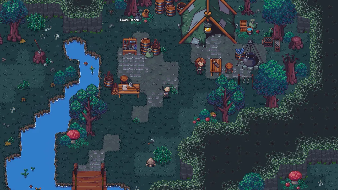 Official Emberville screenshot showing its isometric pixel-art world